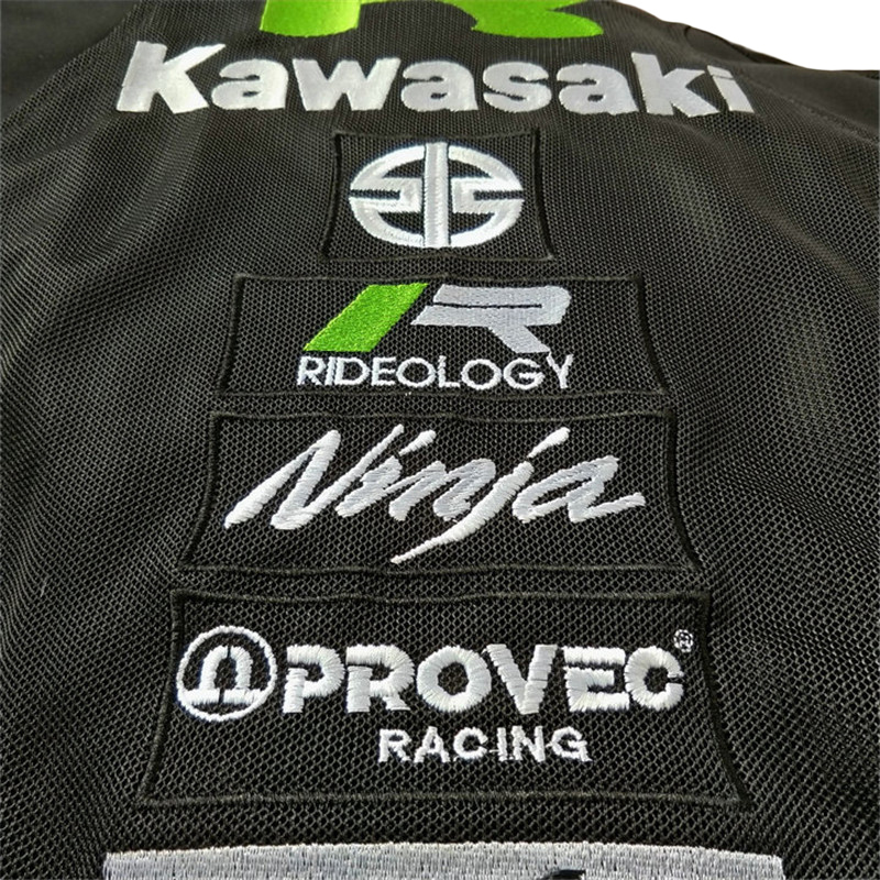 ■028【kawasaki】バイクジャケット ■カワサキレーシング ■メッシュ オートバイの画像9