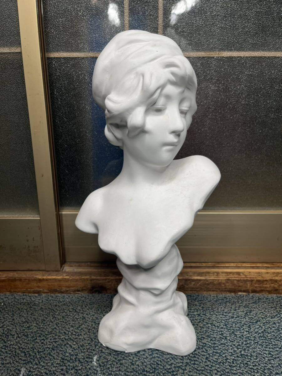 石膏像 ターバン少女 胸像 デッサン 西洋彫刻 美術館 アンティーク レトロ オブジェ 置物の画像1