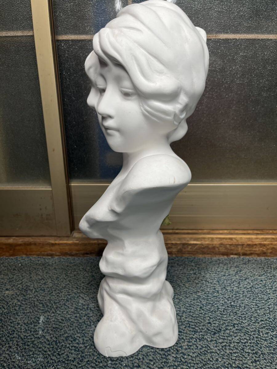 石膏像 ターバン少女 胸像 デッサン 西洋彫刻 美術館 アンティーク レトロ オブジェ 置物の画像4