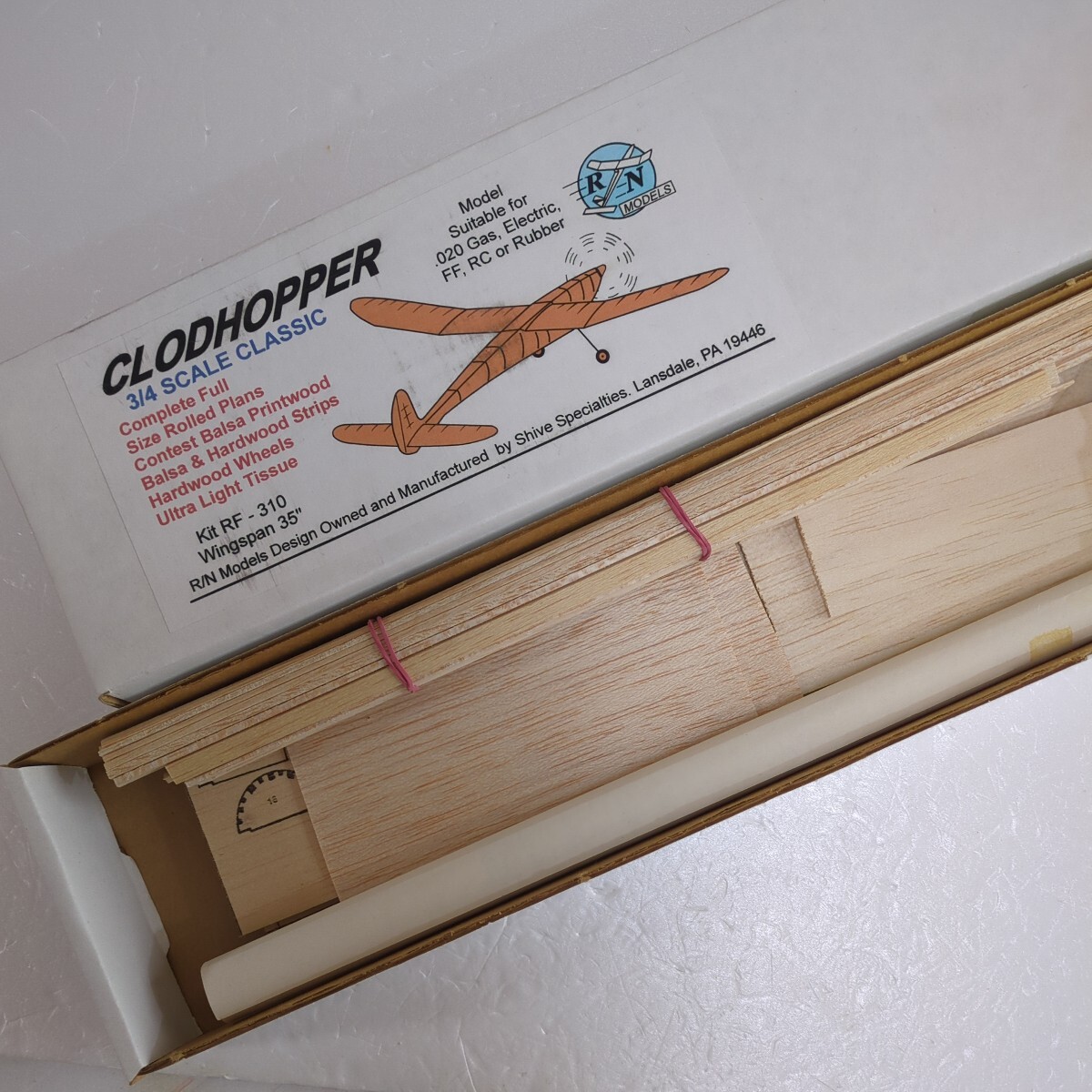  не собран * Vintage CLODHOPPER 3/4 шкала Classic Balsa комплект 