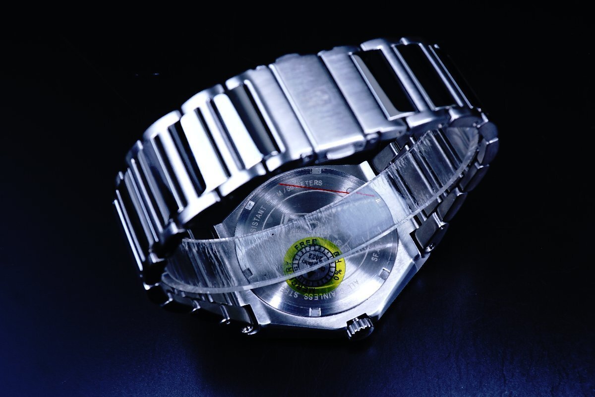 1円～1スタSCUDERIA FERRARI【スクーデリア・フェラーリ】FERRARI公式腕時計/新品本物美しすぎるブラックオクタゴンベゼルステンレスベルトの画像9