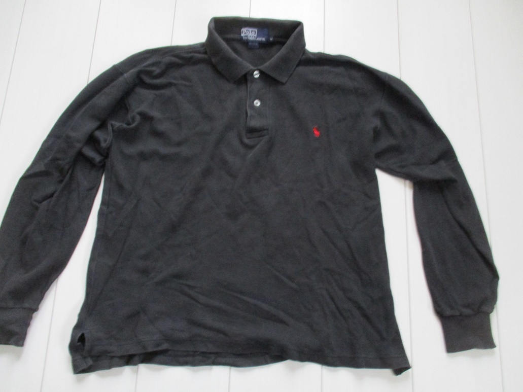 POLO　RALPH RAUREN　ポロ　ラルフローレン　ポロシャツ　長袖　黒_画像1