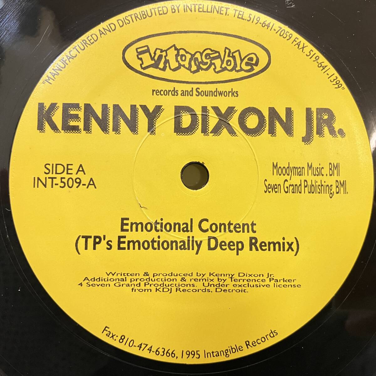 ★即決240418テクノ/ハウス Kenny Dixon Jr. / Emotional Content int509 MOODYMANN NSC/AVC刻印 オリジナルの画像1