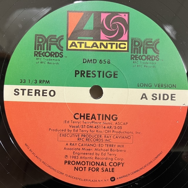 ★即決 DISCO Prestige / Cheating dmd658 d2988 米オリジナル・プロモ、2曲入り12インチ。Sterling刻印_画像1