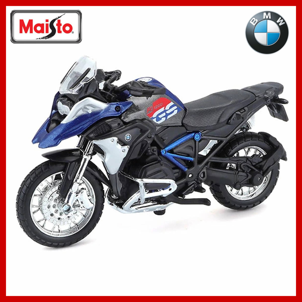 【新品未使用】Maisto マイスト 1:18 『BMW ビーエムダブリュー R 1200 GS / 2017』ダイキャスト ミニカー 模型／バイク オートバイ_画像2