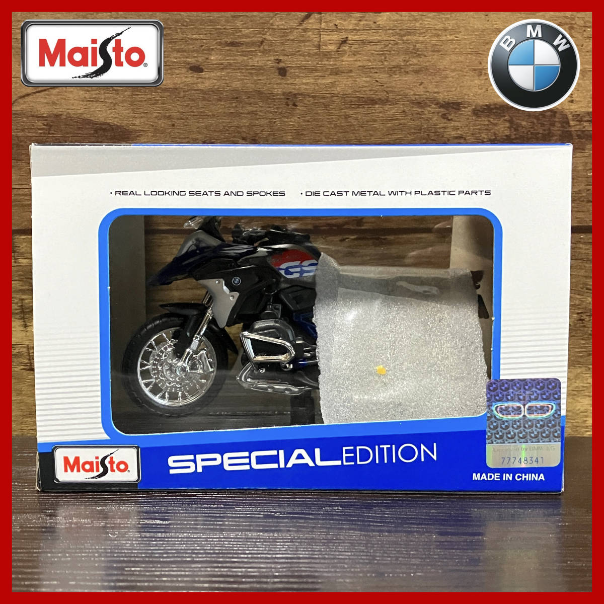 【新品未使用】Maisto マイスト 1:18 『BMW ビーエムダブリュー R 1200 GS / 2017』ダイキャスト ミニカー 模型／バイク オートバイ_画像8