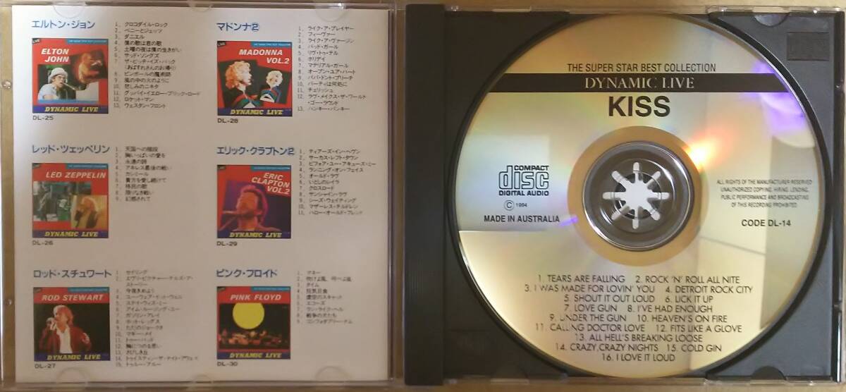 【HM/HR】 KISS (キッス) / DYNAMIC LIVE (ダイナミック・ライヴ)　輸入盤　1994年リリース　ラヴィン・ユー・ベイビー/ラヴ・ガン など_画像3
