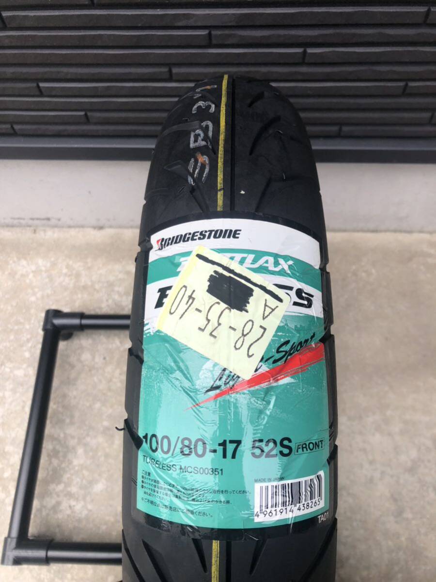 新品未使用 BRIDGESTONE BT-39SS 100/80-17 M/C 52S TL フロント ④ ブリヂストン ブリジストン　BT39SS_画像1