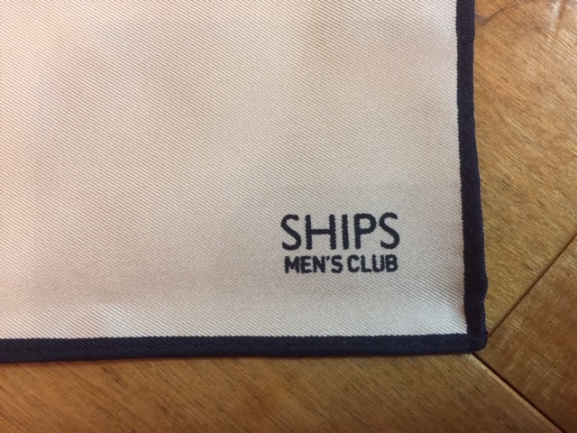 新品・未使用　★　SHIPS × MEN'S CLUB ポケットチーフ　★　絹100％、信頼の日本製　★　ニュートラッド　お洒落な男の必需品_画像2