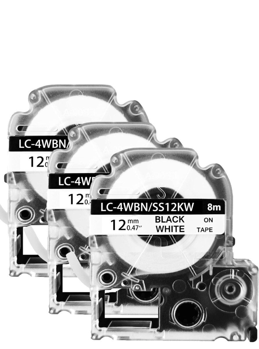 互換 テプラ テープ 12mm 白 SS12K キングジム テープカートリッジ テプラPRO てぷらーテープ