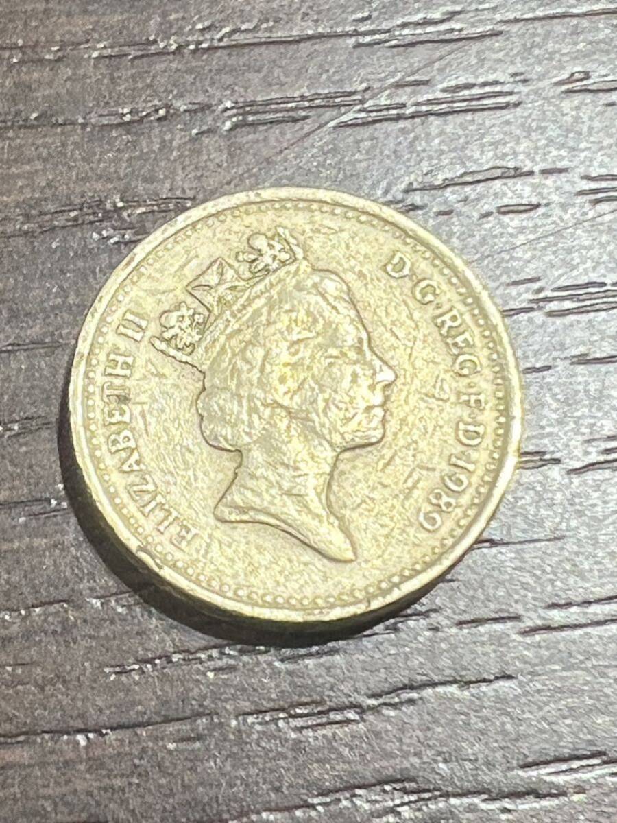 イギリス 1989 1ポンド 外国コイン 硬貨 アンティーク 流通/現状品 送84 同梱可_画像1