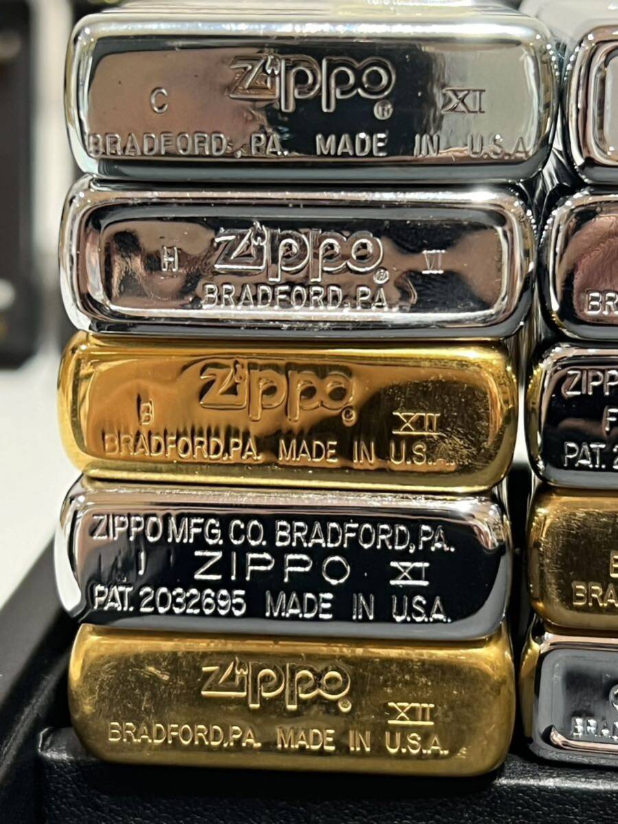 ZIPPO/ジッポ 10個まとめ②ゴールド シルバー USA コレクション ケース付 ライター 喫煙具 着火未確認 現状品 サイズ60の画像7