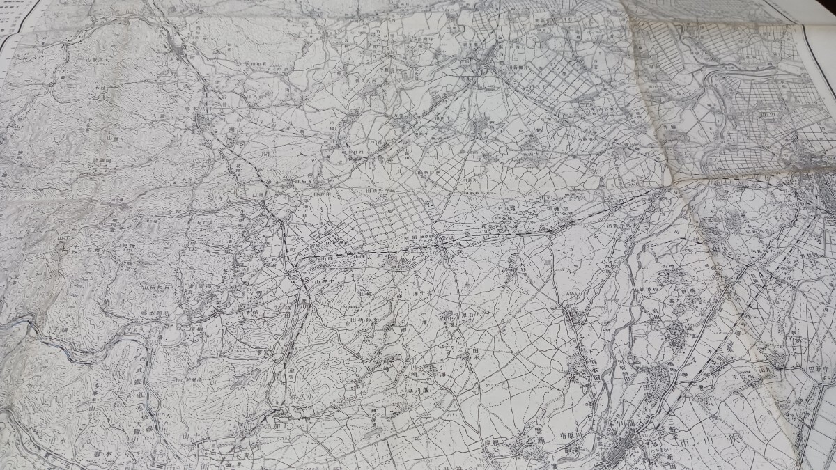 川越 埼玉県 地図 古地図  地形図  資料 57×46cm  明治40年測量 昭和36年発行 印刷 B202r4の画像2