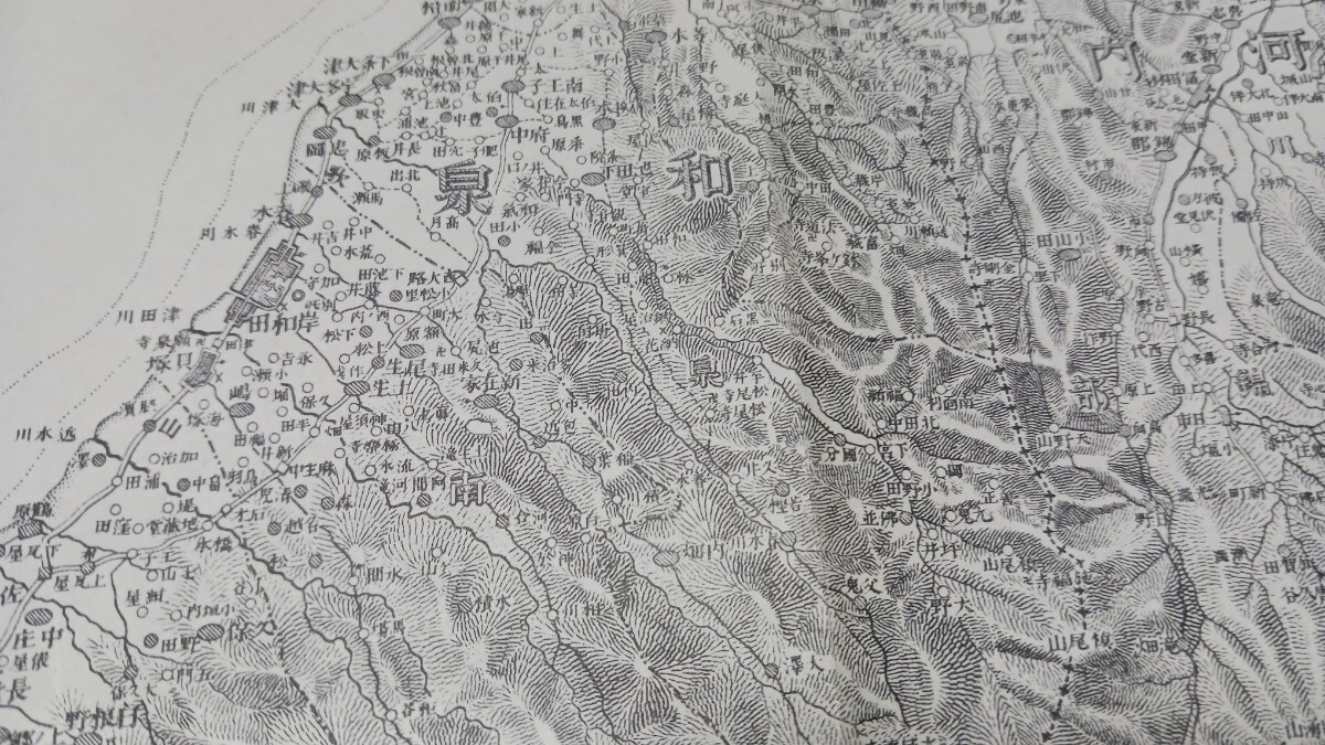 和歌山　和歌山県　地図　古地図　 地形図　資料　陸地測量部　57×46cm　明治19年製版　明治27年発行　印刷　B2024_画像8