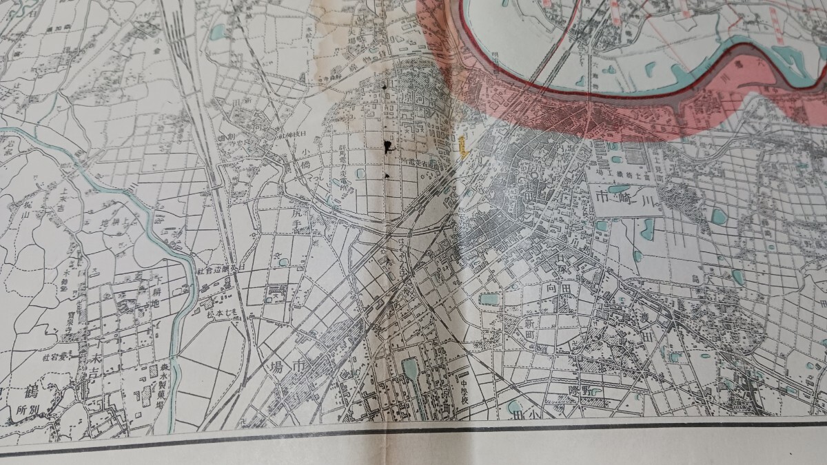 大東京全図　西南部方面　古地図　　 地形図　資料　78×53ｃｍ　昭和7年発行　印刷　裏シミ　B2024_画像5