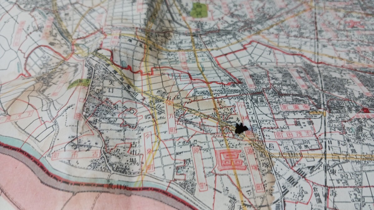 大東京全図　西南部方面　古地図　　 地形図　資料　78×53ｃｍ　昭和7年発行　印刷　裏シミ　B2024_画像9
