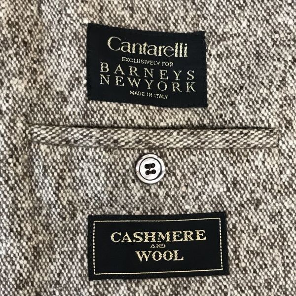 イタリア製★カンタレリ/Cantarelli × BARNEYS NEW YORK★カシミヤ混/ツイード/ブレザージャケット【メンズL程度/brown】coat◆pBH437_画像5