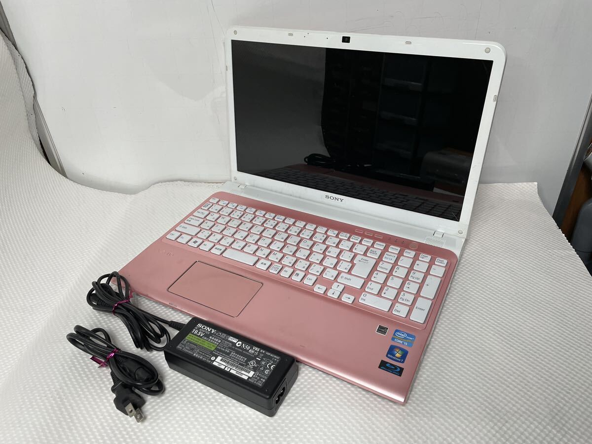 ●SONY ソニー VAIO バイオ 15.5インチ ピンク ノートPC Core i5 2.5GHz メモリ4GB SVE151B11N OS無し_画像1