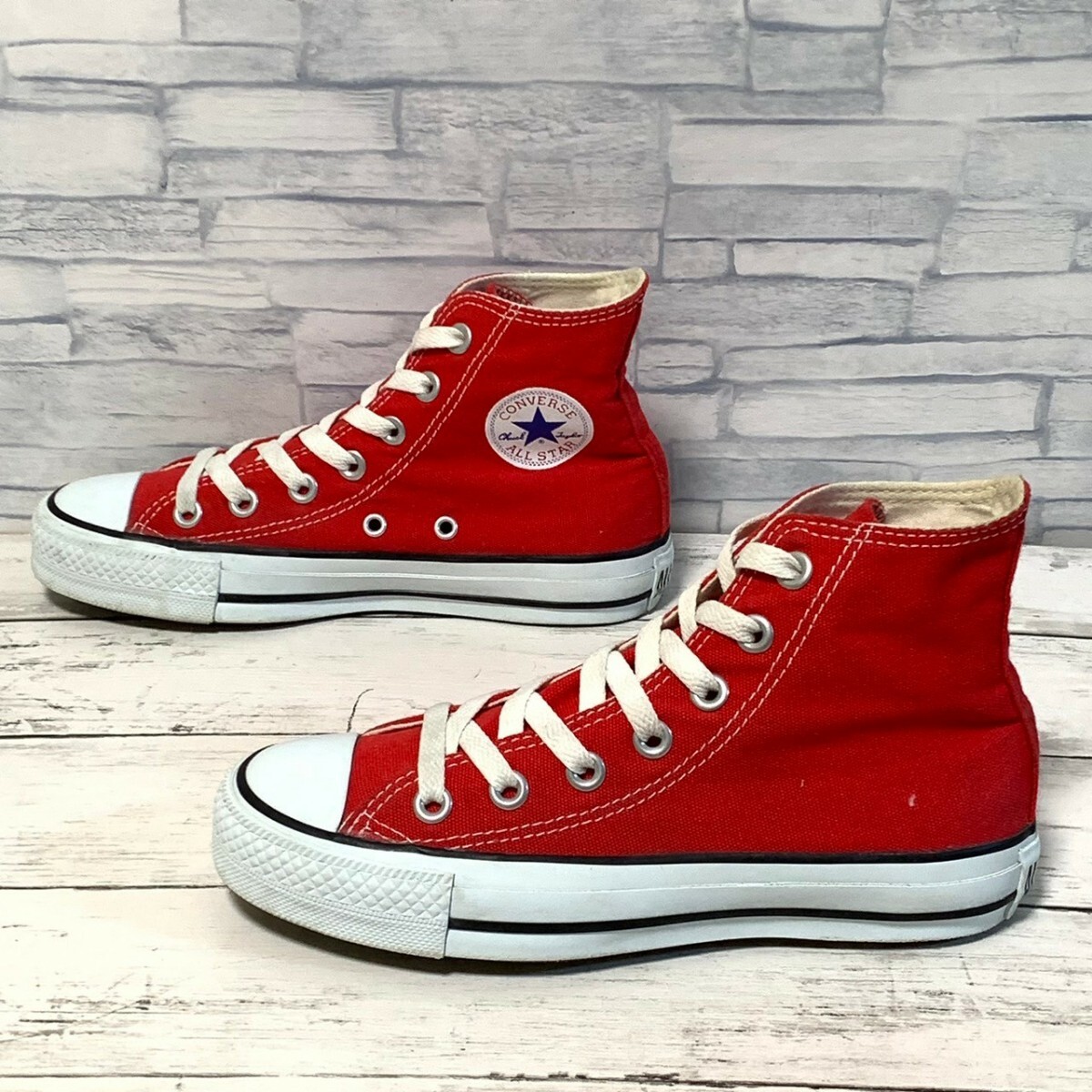 R5920bE CONVERSE コンバース スニーカー レッド レディース 22cm ハイカットスニーカー ALL STAR HI オールスターハイ 赤 シューズ 靴_画像2