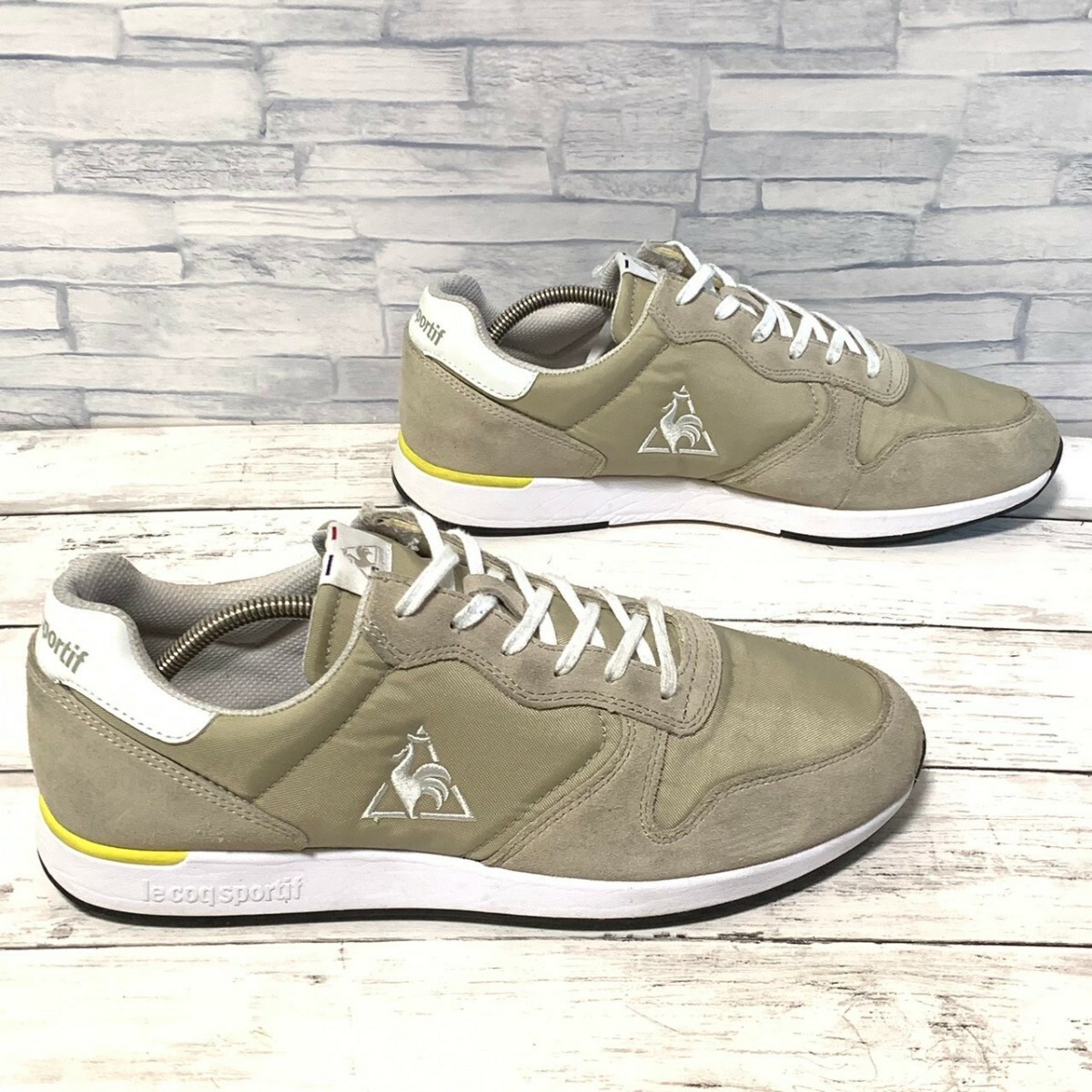 R5963bE le coq sportif ルコックスポルティフ スニーカー ベージュ メンズ 28cm SURSEINE シュルセーヌ スウェード ナイロン ローカット_画像3