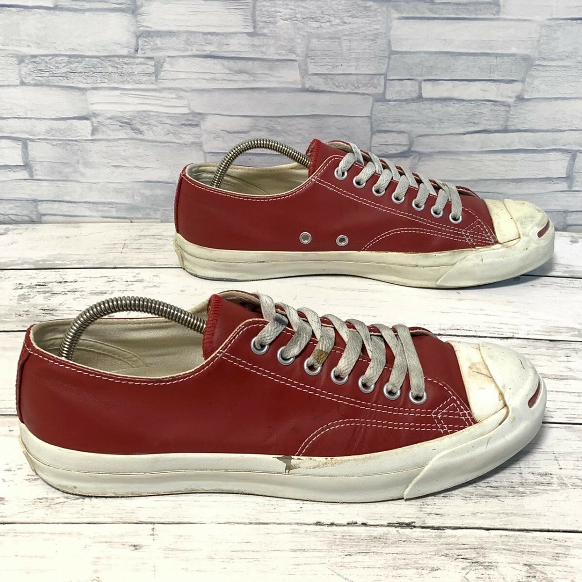 R5892bE CONVERSE コンバース スニーカー ワインレッド メンズ 26.5cm レザースニーカー レザーシューズ ジャックパーセル シューズ 1CK131の画像3