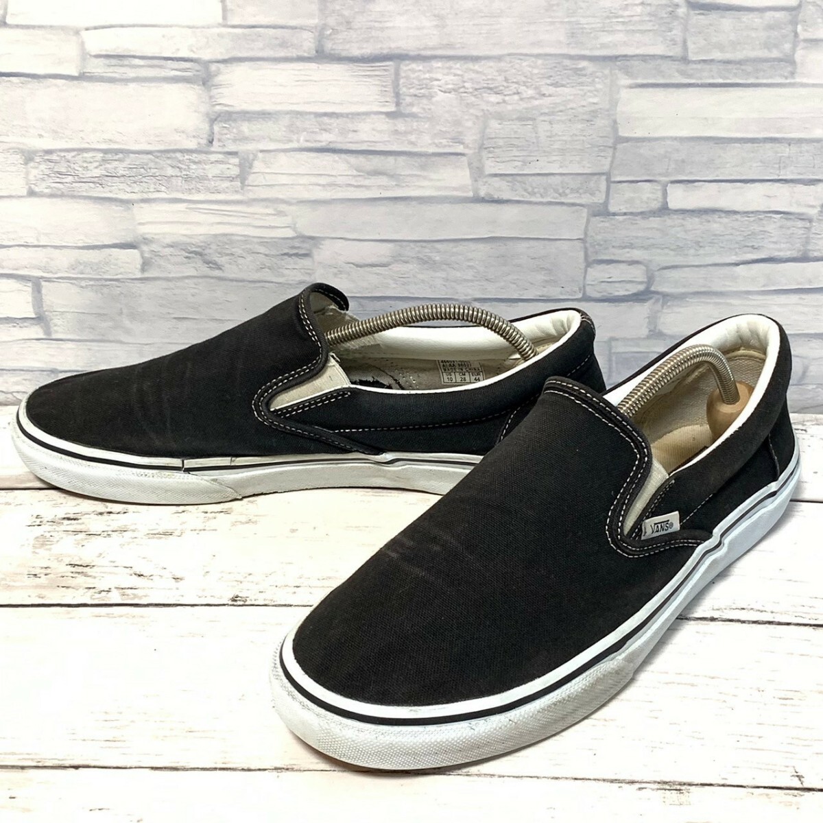 R5991bE VANS バンズ SLIP ON スリッポン ブラック ヴァンズ メンズ 28cm スケボー スケーター スニーカー シューズ 靴 V98CLAの画像1