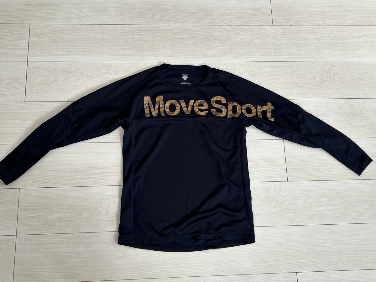 ★DESCENTE デサント MOVE SPORT ムーブスポーツ 吸汗速乾 ロンT 長袖シャツ S 紺★の画像1