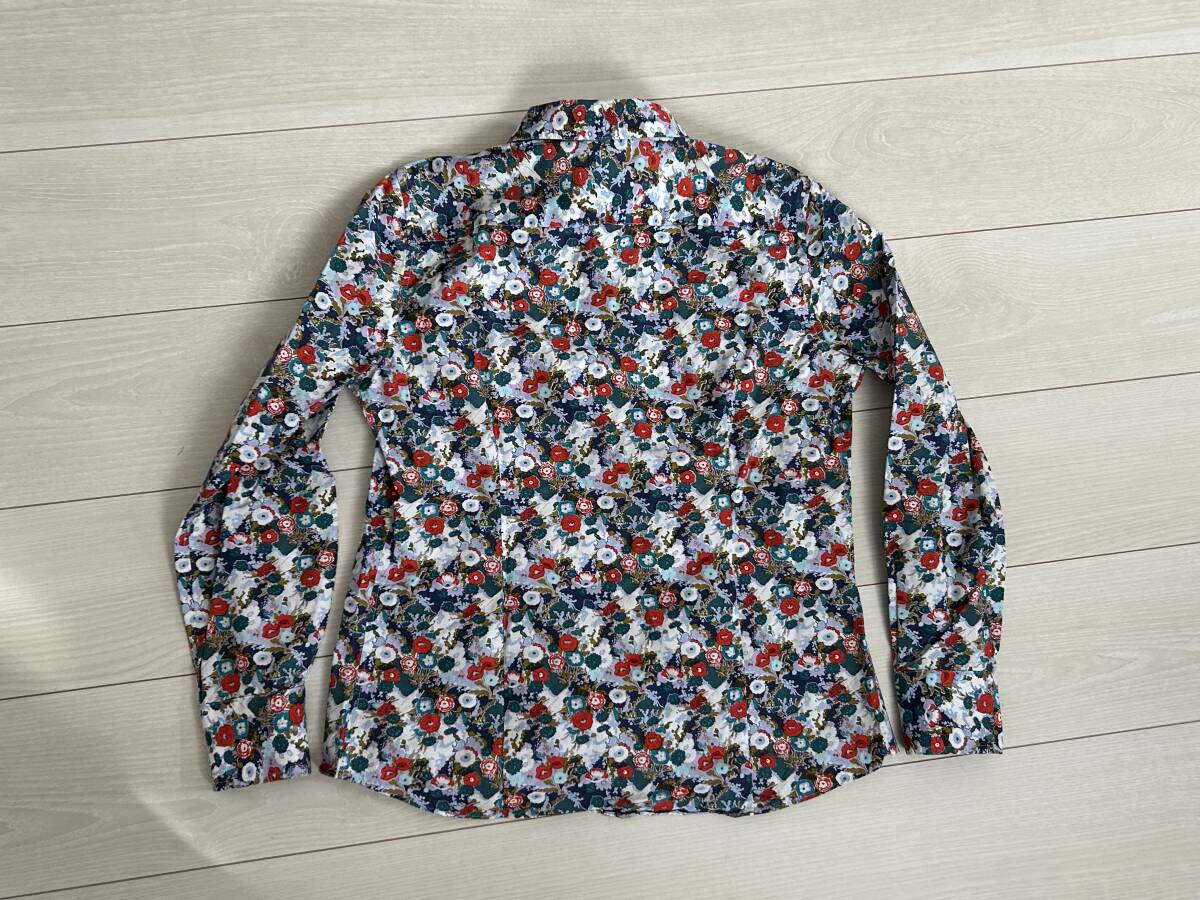 ★LANDS'END ランズエンド レディース 総柄 花柄 長袖シャツ 4P NO IRON SUPIMA★_画像6