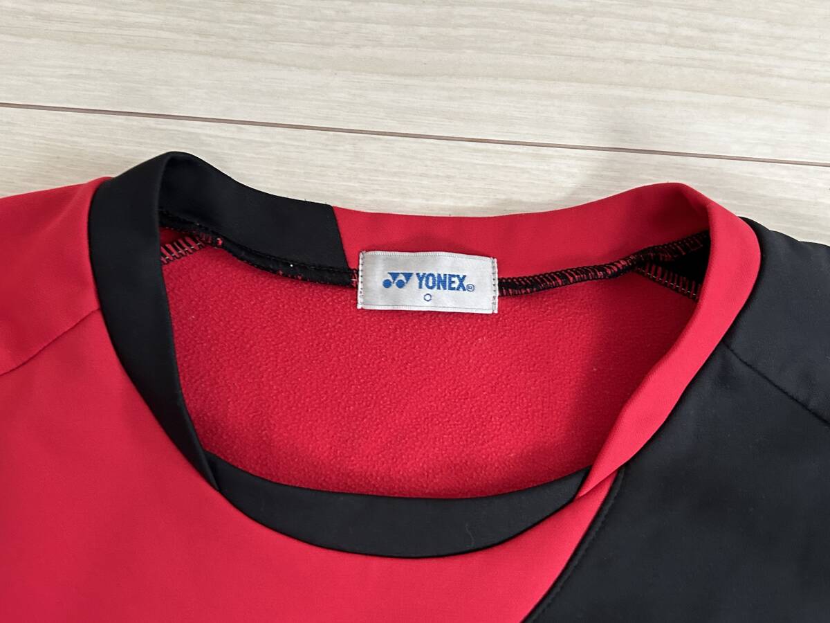 ★ヨネックス YONEX ヒートカプセル 長袖トレーニングシャツ ロンT 赤/黒 Oサイズ★ウォームアップの画像3