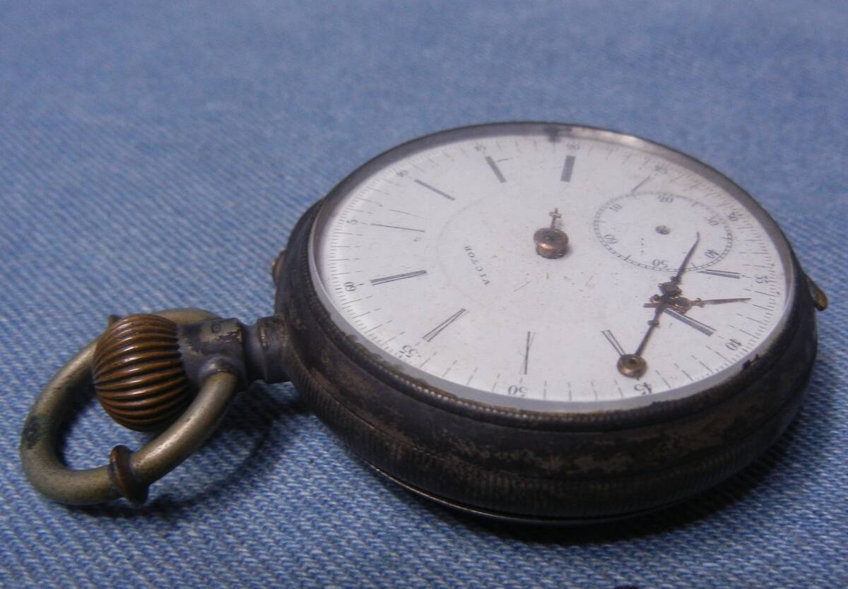 銀製の「VICTER」懐中時計　機械式・手巻き「0.800　VICTOR　マーク」の刻印　ジャンク品