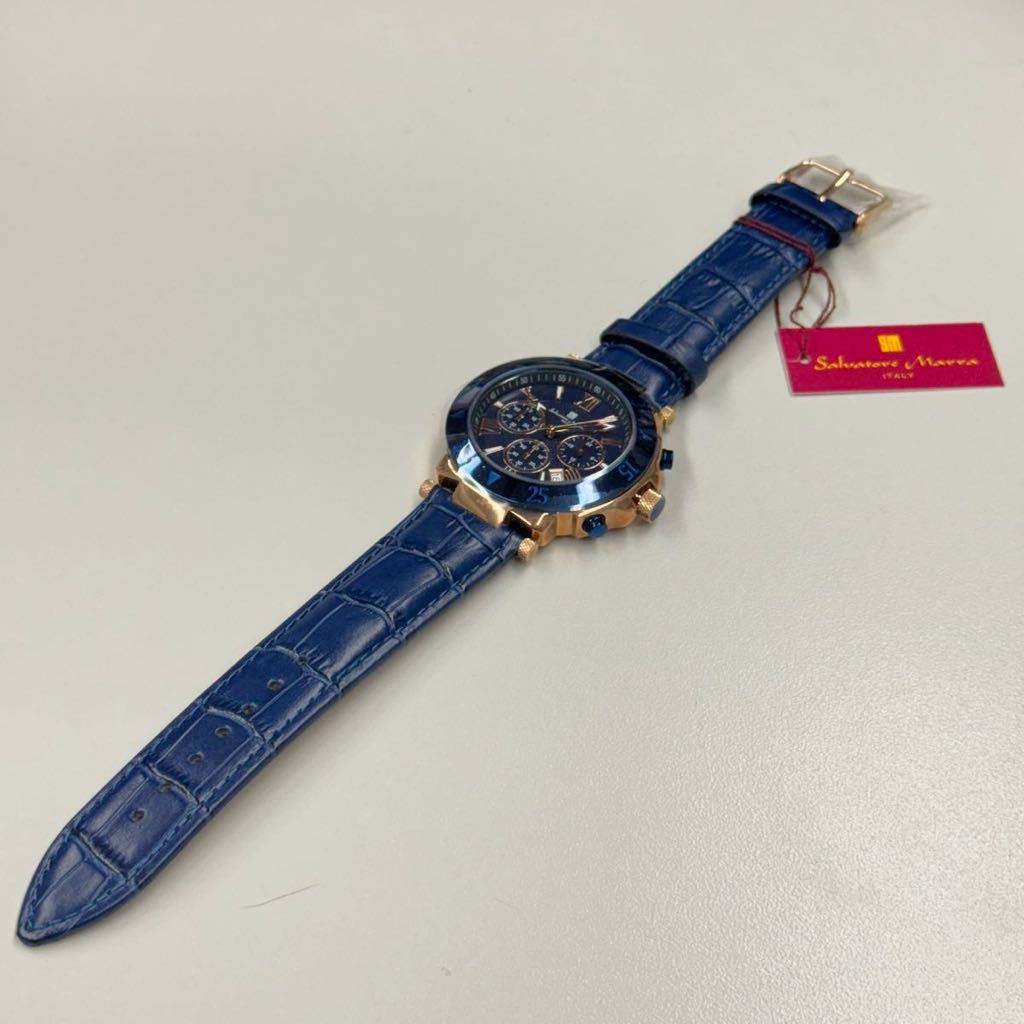 Salvatore Marra サルバトーレマーラ メンズ腕時計 クロノグラフ 42mm SM8005S-PGBL ブルー 新品未使用 の画像2