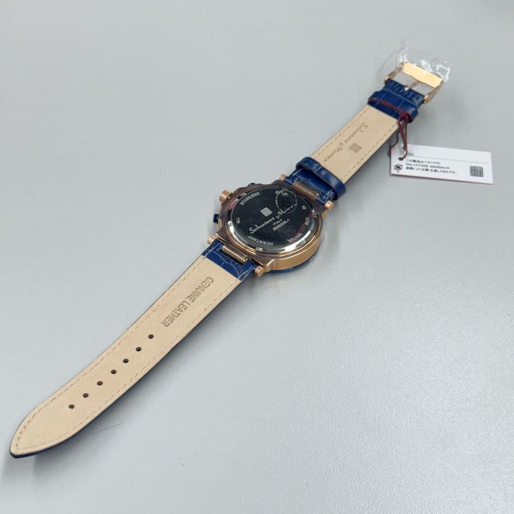 Salvatore Marra サルバトーレマーラ メンズ腕時計 クロノグラフ 42mm SM8005S-PGBL ブルー 新品未使用 の画像5