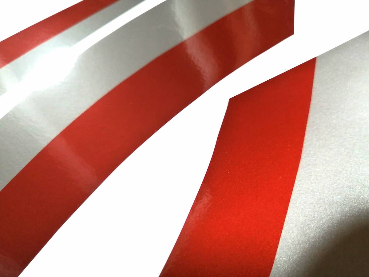 GPZ400FⅡ 純正風ライン ステッカーセット 印刷タイプ キャンディレッド/シルバー（赤/銀） 黒車等に！ 外装デカールの画像2