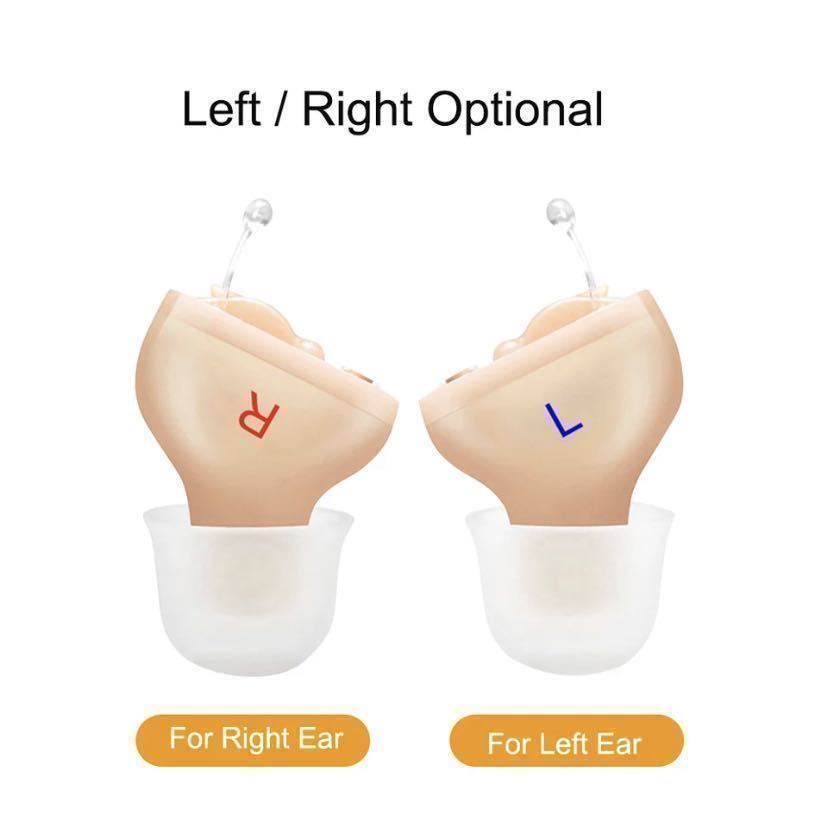 【両耳セット】補聴器　デジタル式　骨伝導　超小型耳穴式　低周波カット　ダイヤルボリューム付き_画像1