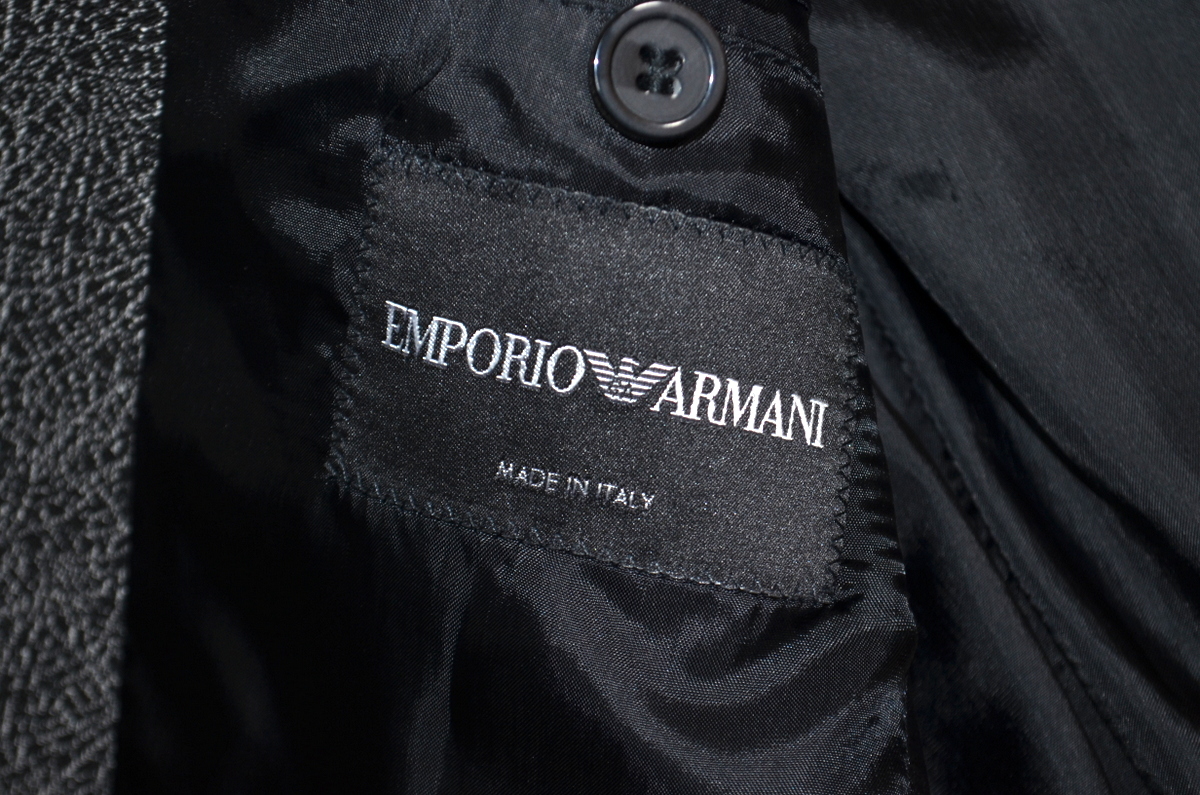 未使用品 新品級 ハンガー付属 ジョルジオアルマーニジャパン取り扱い ARMANI アルマーニ テーラードジャケット 44 S程度 メンズ ビジネスの画像2