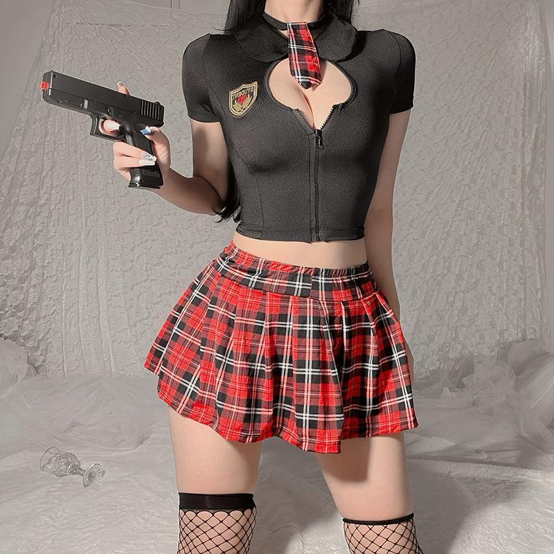 ハード セクシー JKスタイル ミニスカ 制服 ネクタイ 網タイツ ハード セクシー JKスタイル ミニスカ 制服 ネクタイ 網タイツ