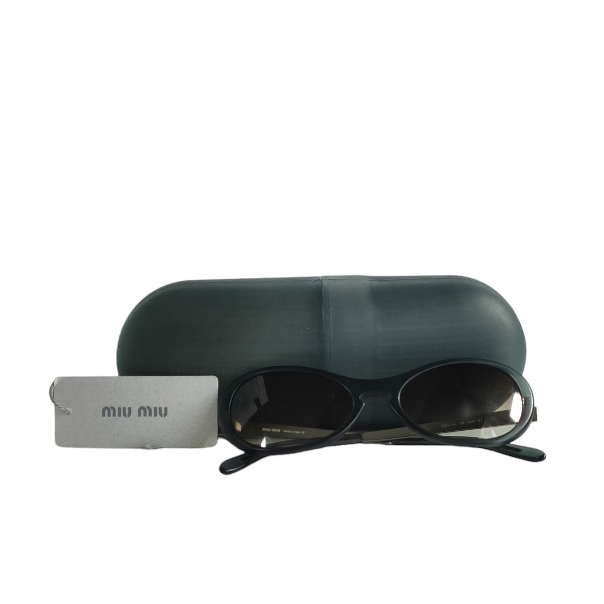 美品 MIU MIU ミュウミュウ フルリム サングラス 眼鏡 アイウェア ブラック×グレー系 J0303の画像10