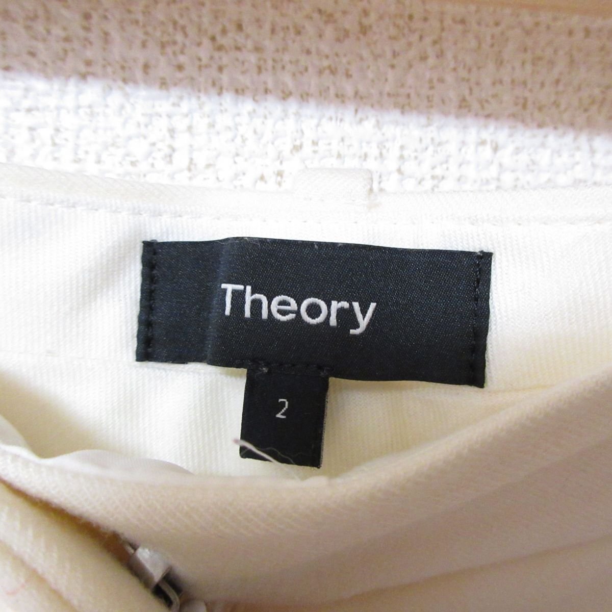 美品 19AW Theory セオリー テーパードパンツ スラックスパンツ 2サイズ オフホワイト ◆_画像3