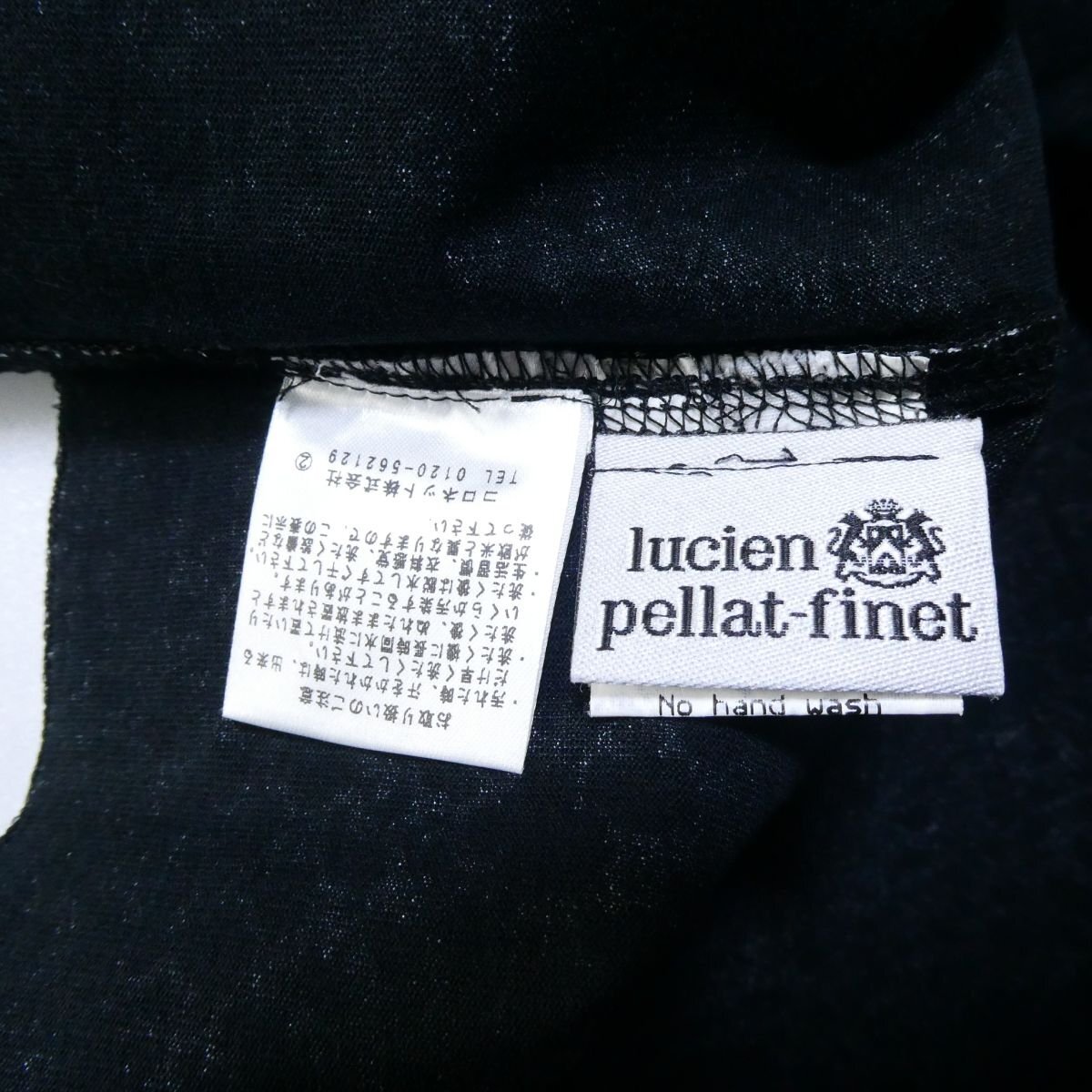 美品 lucien pellat-finet ルシアンペラフィネ マリファナ バックプリント 総柄 クルーネック 長袖 Tシャツ カットソー グレー 401 ◆_画像6