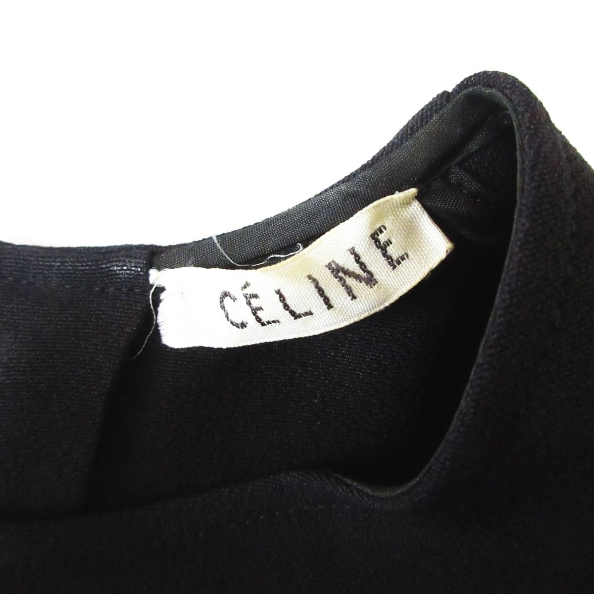  прекрасный товар CELINE Celine fi- Be первый период короткий рукав футболка cut and sewn размер 36 черный *