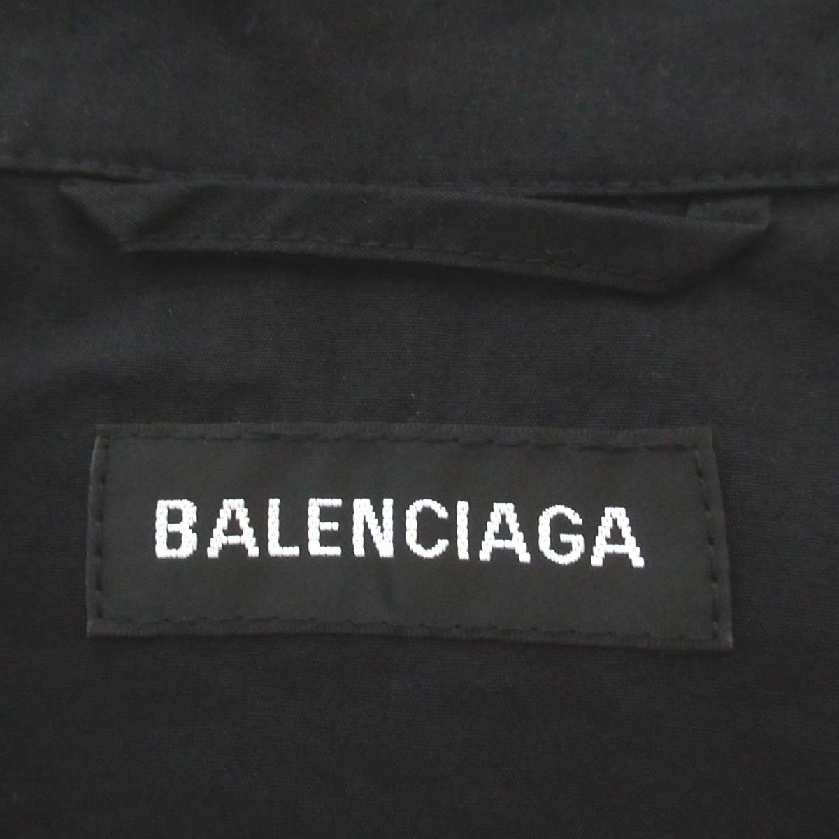 美品 20AW BALENCIAGA バレンシアガ 胸ロゴ刺繍 オーバーサイズ ジップアップ ジャケット 623020 48サイズ ブラック×ベージュ_画像10