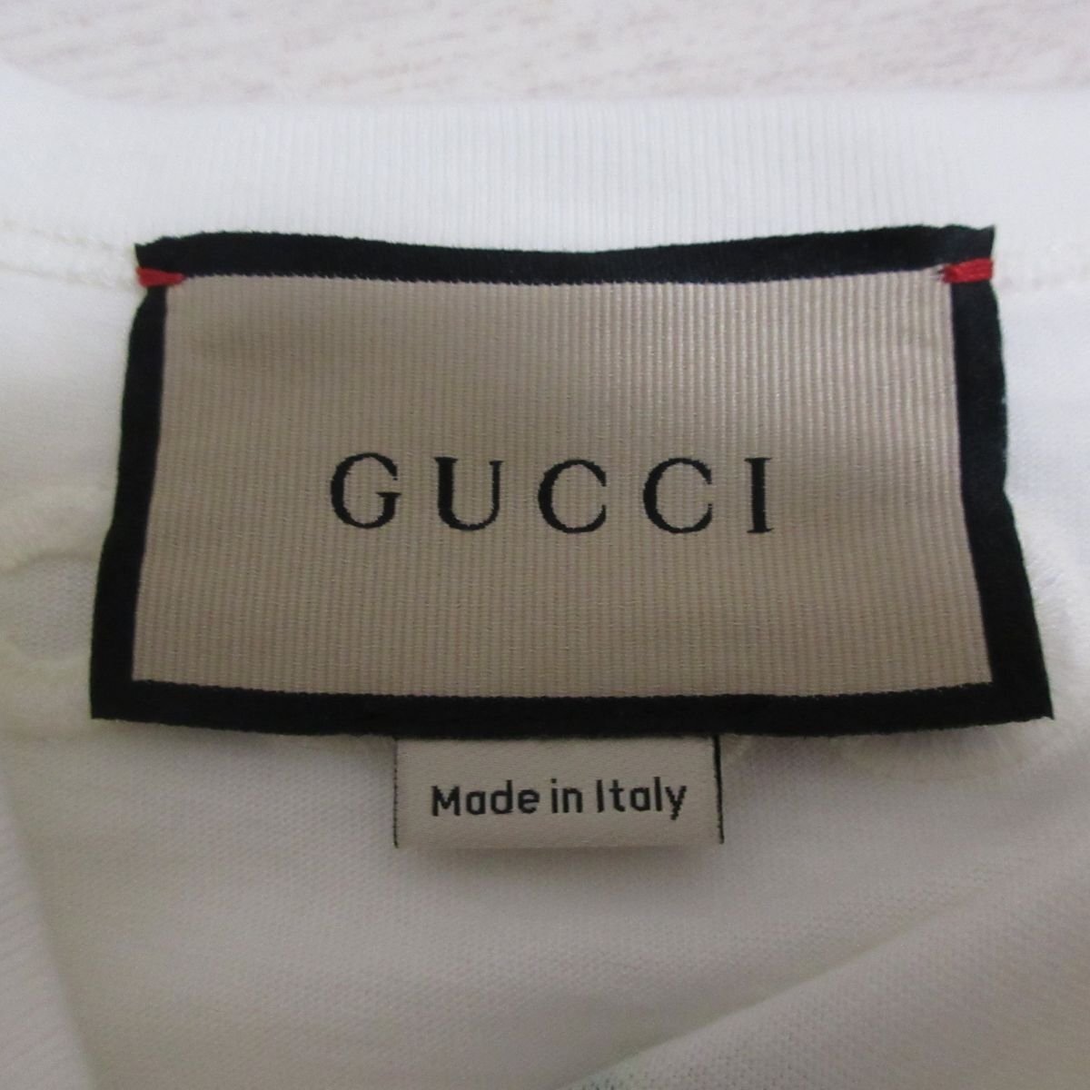  прекрасный товар GUCCI Gucci KEN SCOTT талон Scott Beans Tee beans задний Logo вышивка короткий рукав футболка cut and sewn XS белый 