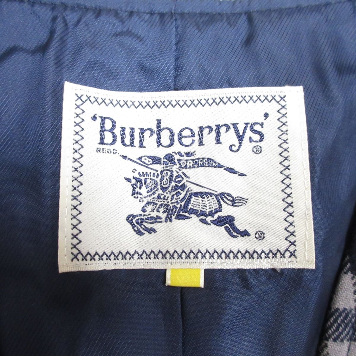 美品 BURBERRY’S バーバリー ヴィンテージ ノバチェック柄 5B ジレ ベスト 7A Sサイズ相当 ネイビー×グレー×レッドの画像5