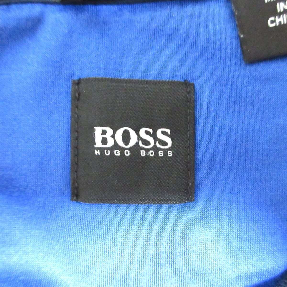 beautiful goods BOSS HUGO BOSS Boss Hugo Boss line polo-shirt with short sleeves cut and sewn large size XXL blue *
