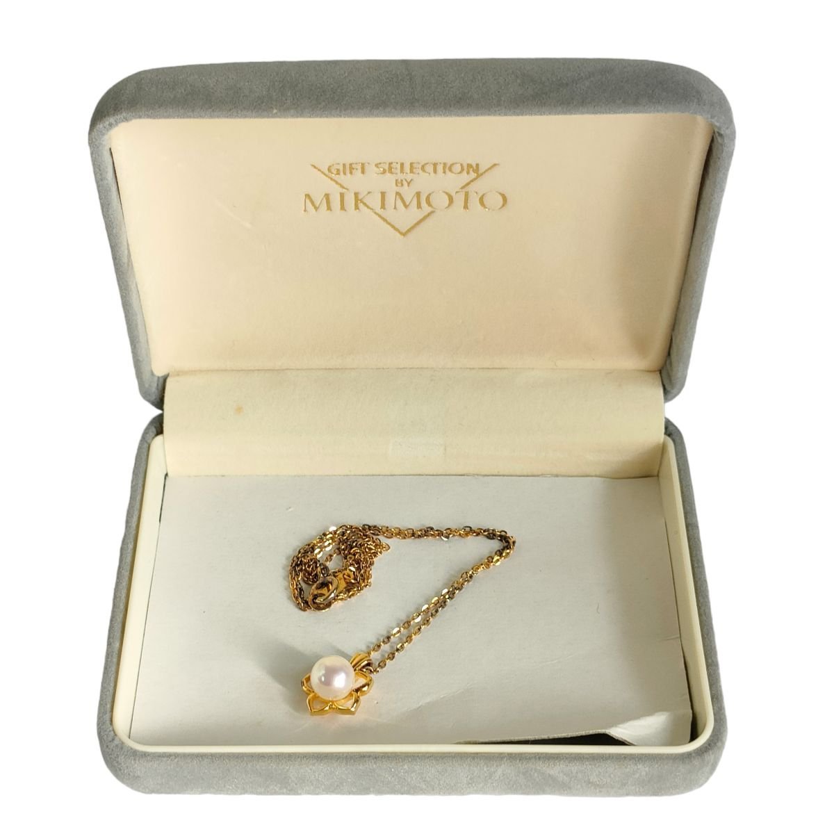 良品 MIKIMOTO ミキモト 925 フラワー パール 真珠 チェーン ペンダント ネックレス アクセサリー ゴールド J1102の画像9