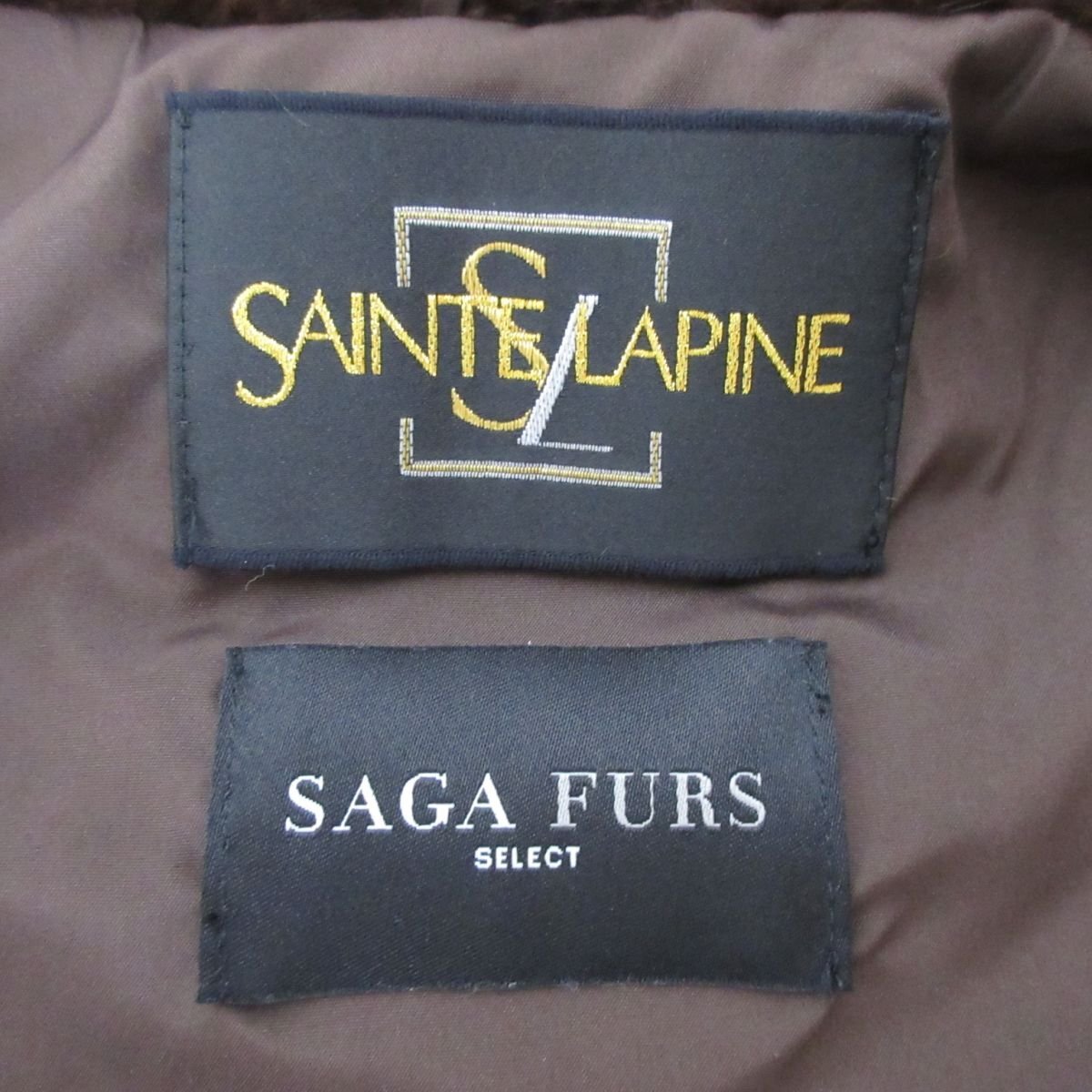 美品 SAINTE LAPINE サントラピーヌ SAGA FURS デミバフミンクファー 毛皮 ショート コート ポンチョ サイズ9 ブラウン_画像8