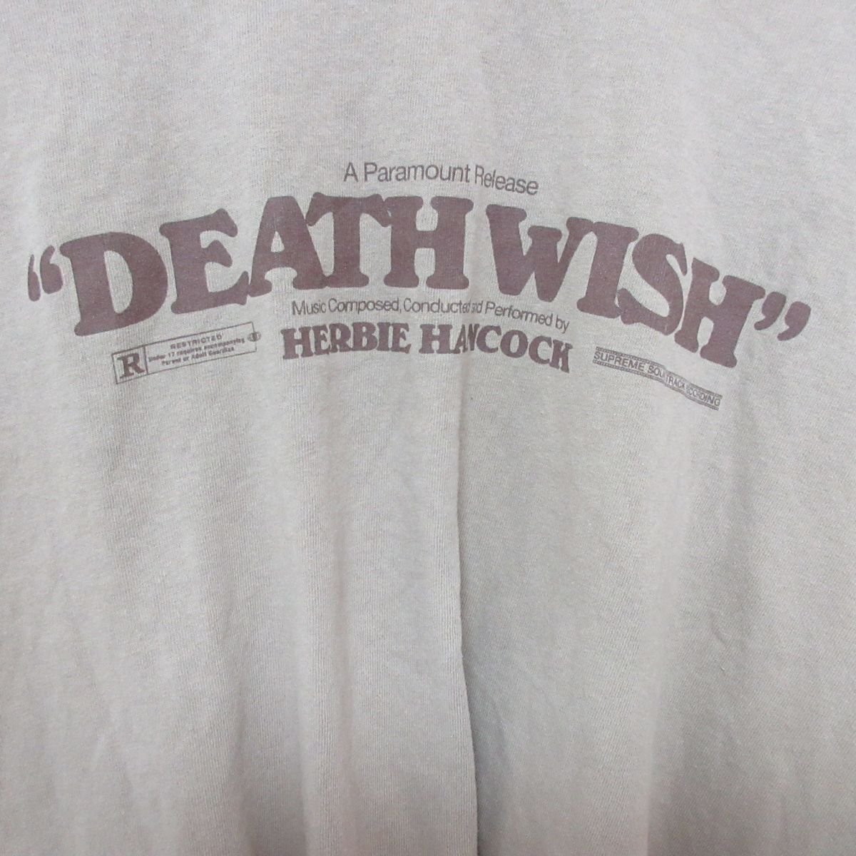 美品 02SS 初期 Supreme シュプリーム Death wish tee Herbie Hancock プリント 半袖 Tシャツ カットソー サイズL ベージュ_画像6