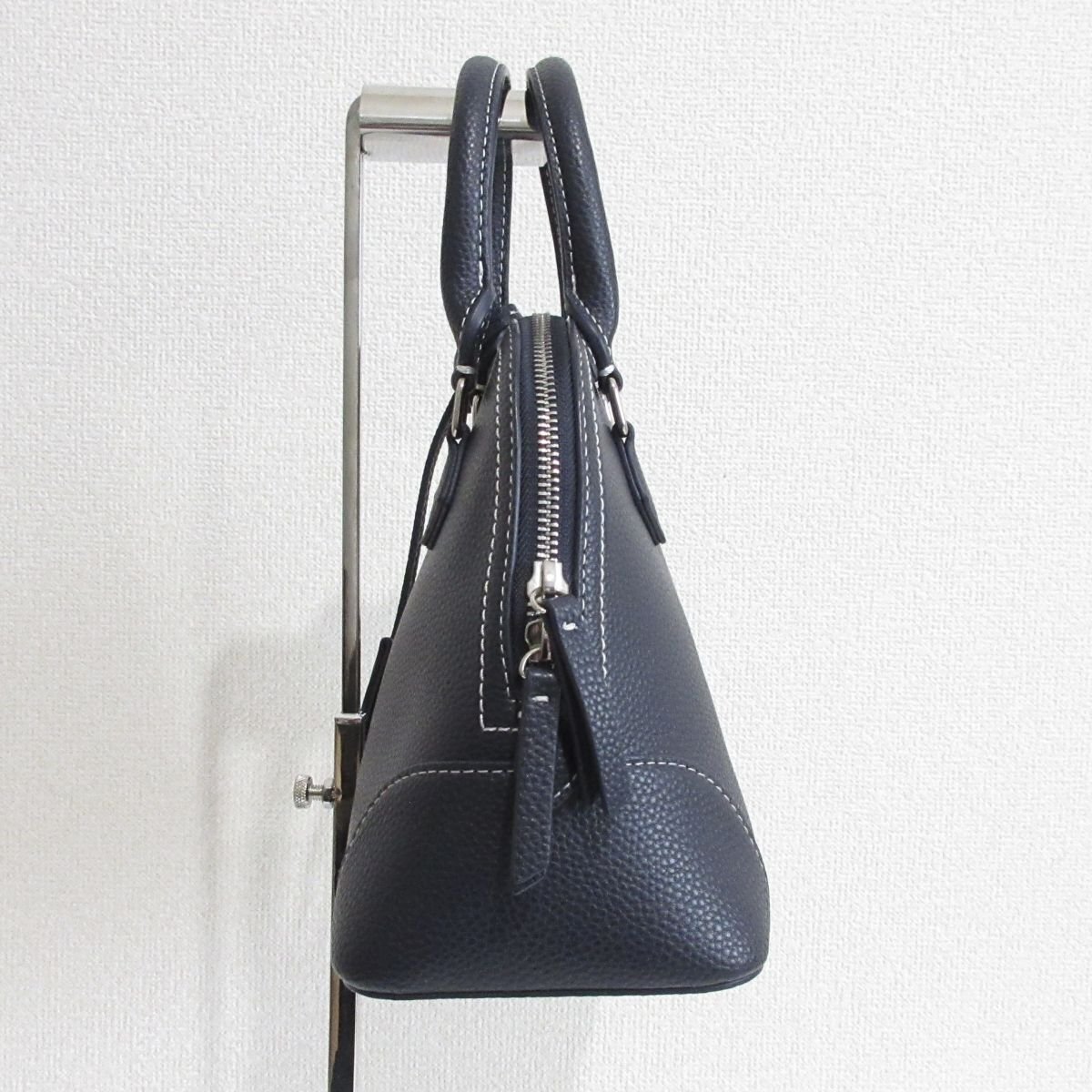  beautiful goods 22AW Mila Owen Mira o-wen fake leather 2WAY wide shoulder Boston bag navy *