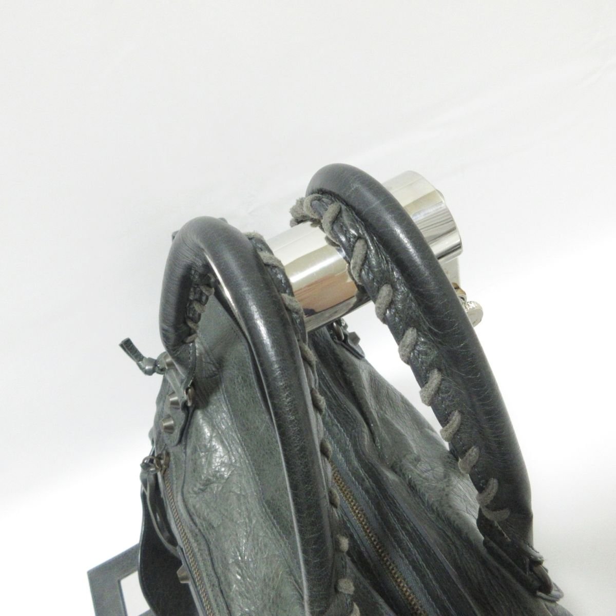 美品 BALENCIAGA バレンシアガ ザ シティ レザー 2way ハンドバッグ ショルダーバッグ 115748 グリーン系 044 ◆_画像6