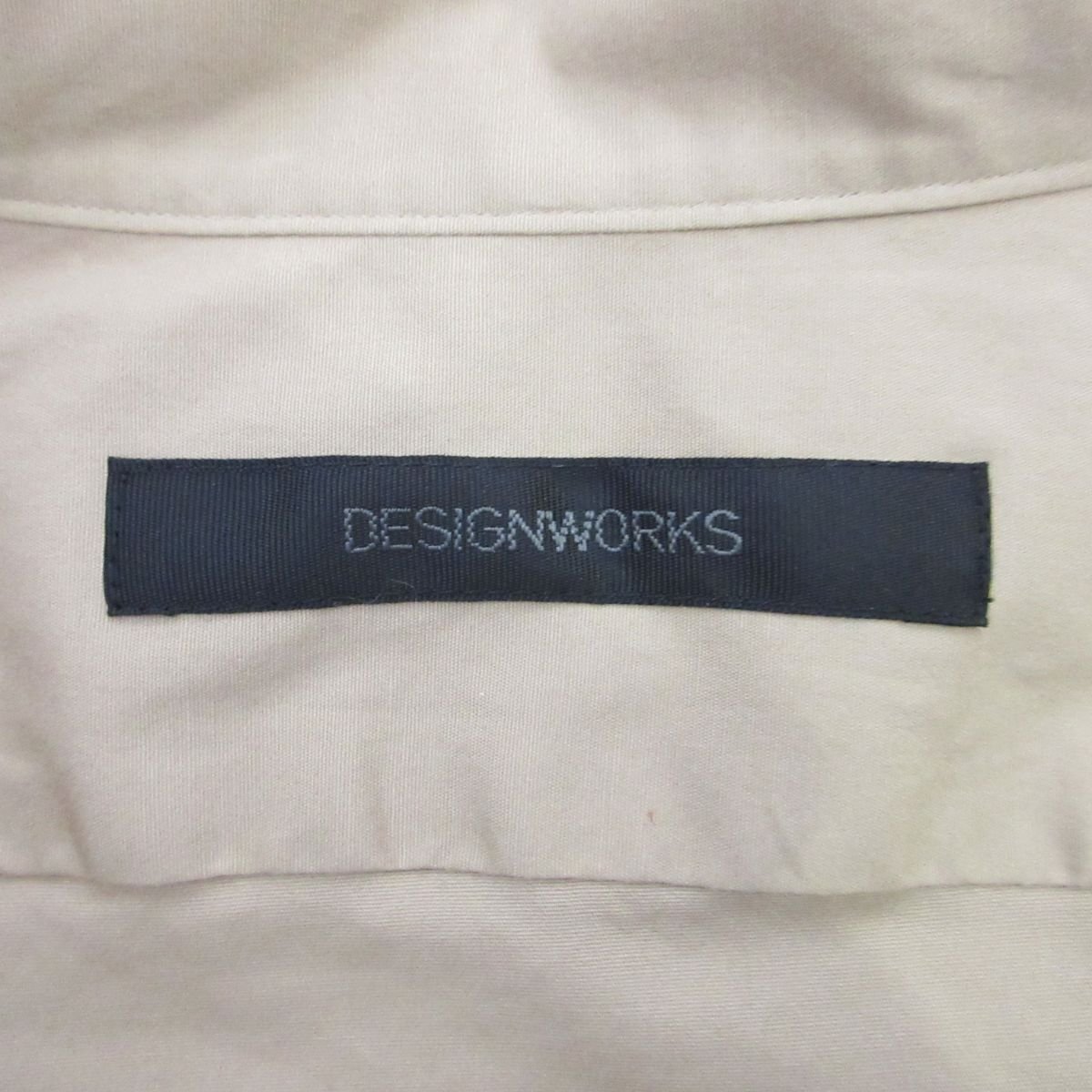 未使用 DESIGNWORKS デザインワークス 長袖 ストレッチ ワークシャツ 44サイズ ベージュ_画像4